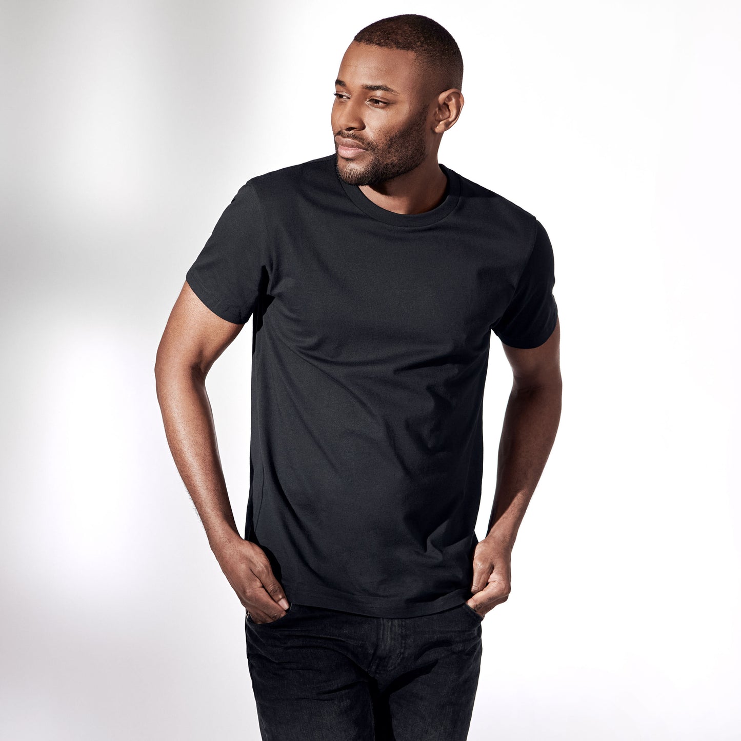 Basic Heavyweight Crew Neck T-Shirt - Black