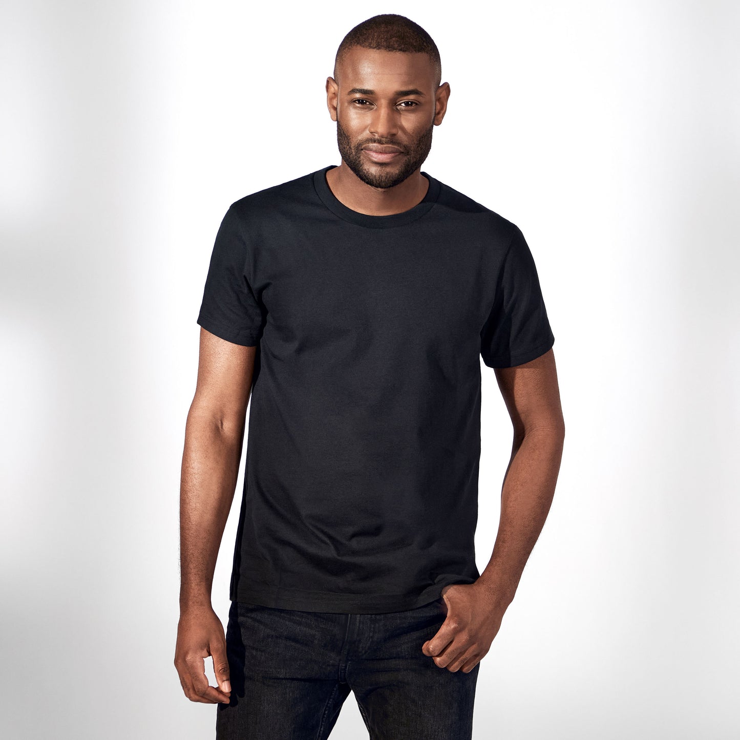 Basic Heavyweight Crew Neck T-Shirt - Black