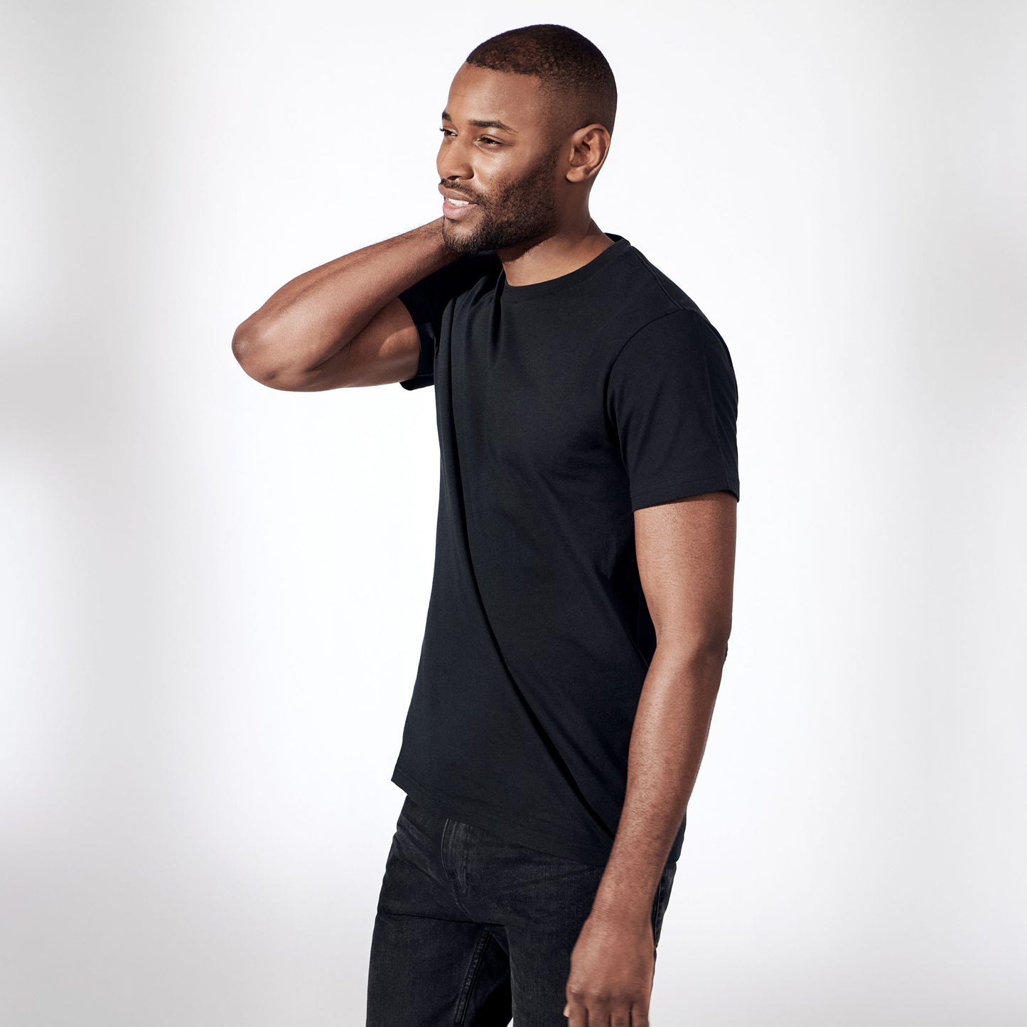 Basic Heavyweight Crew Neck T-Shirt - Black