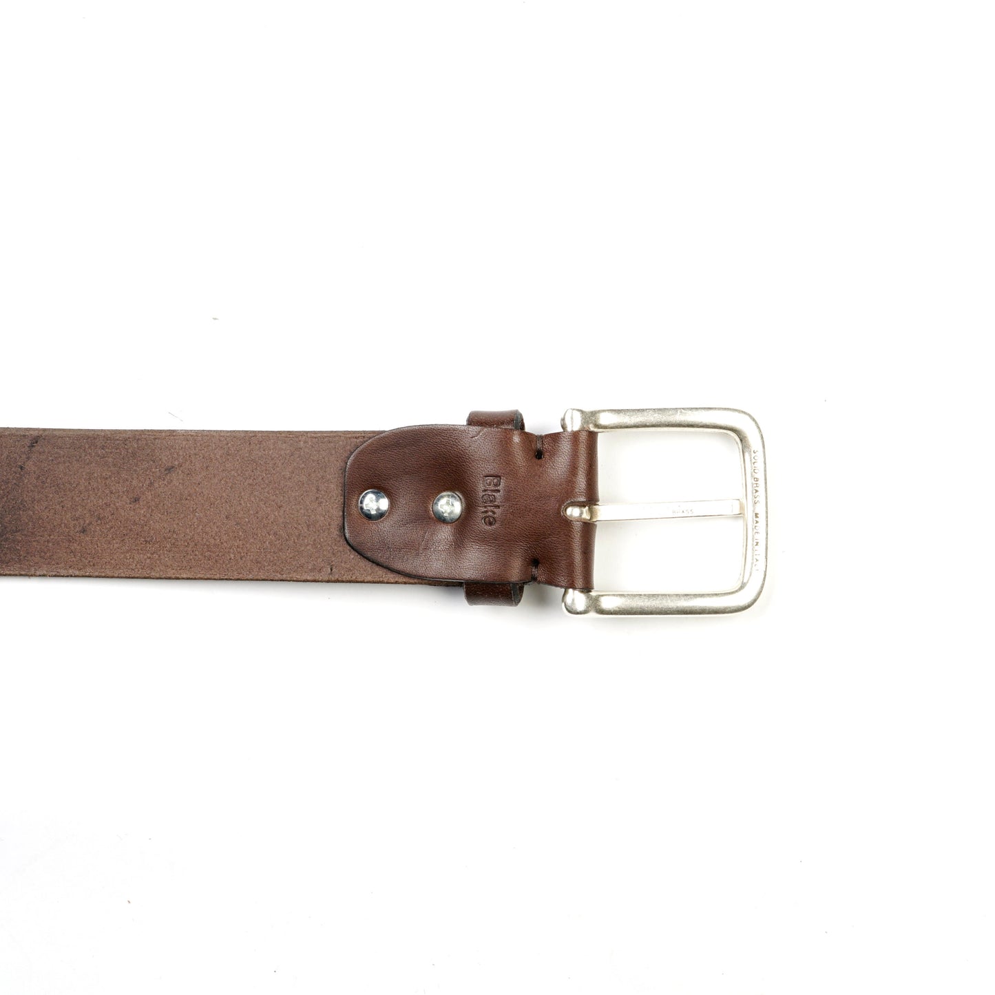 Blake Silver Brass Buckle - Brown - 4cm