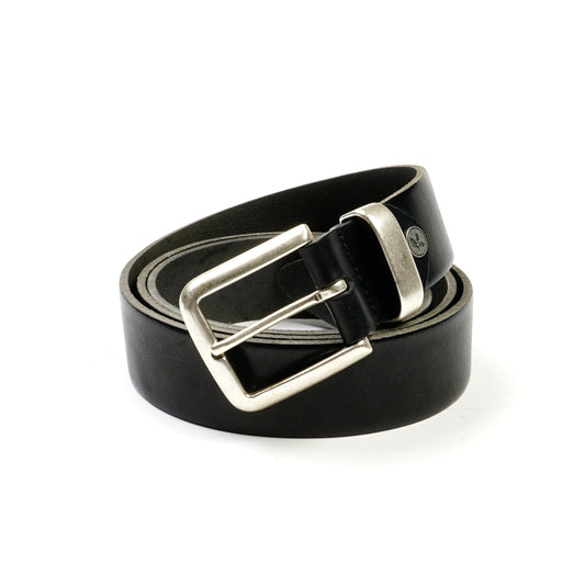 Dixon Silver Brass Buckle - Black - 3,5 cm