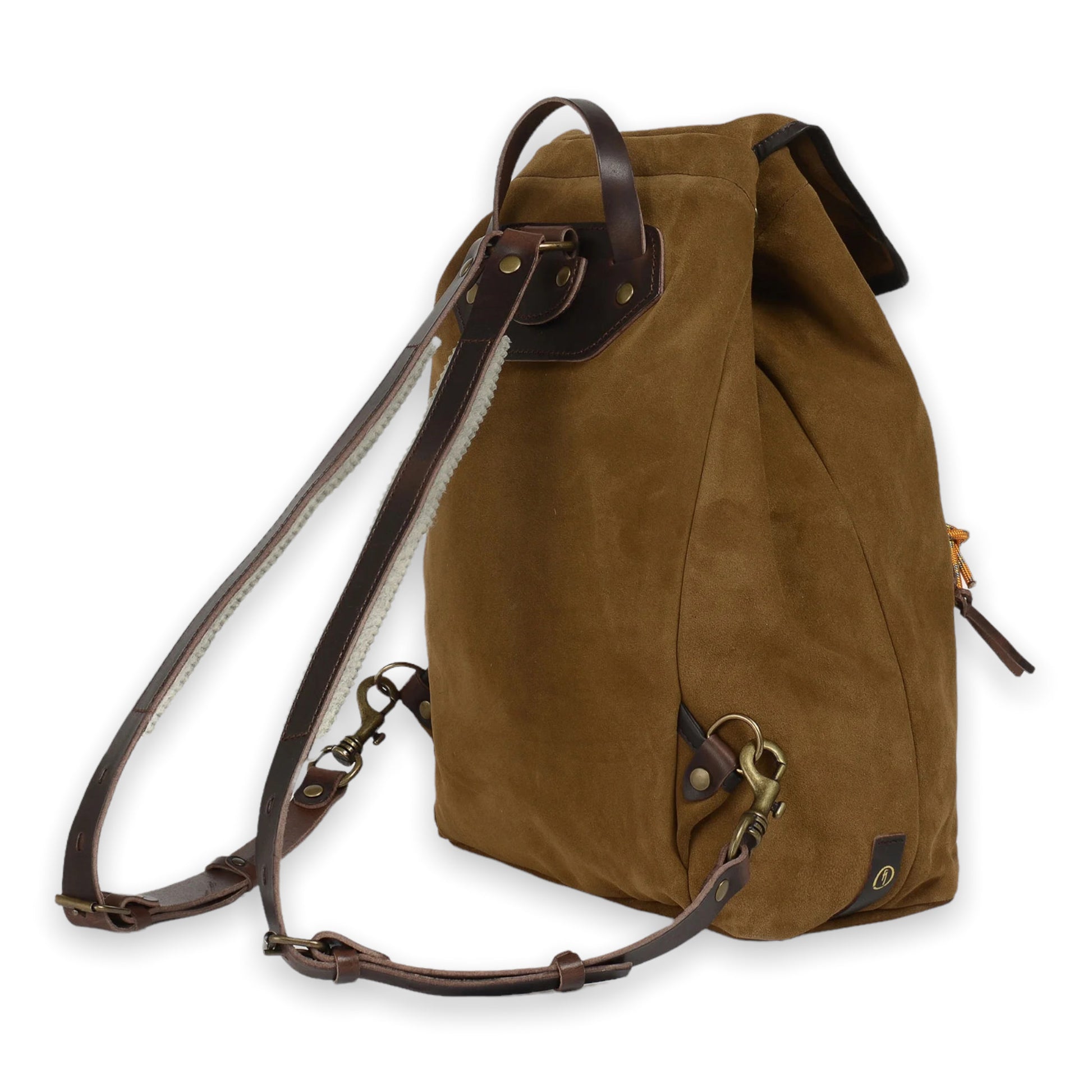 Bleu de Chauffe Leather Postman Bag Laptop backpack Brown Color 15
