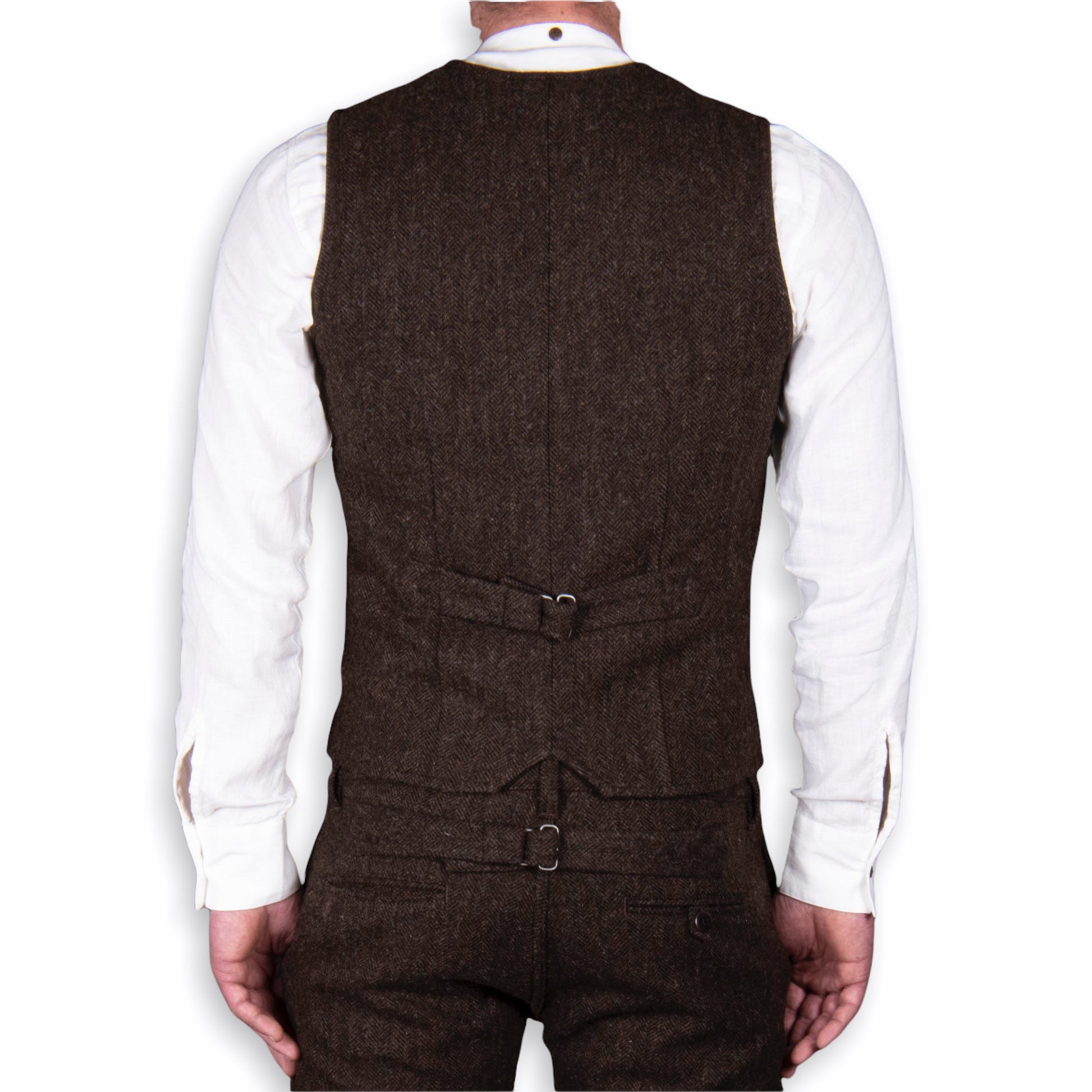 1905 hauler vest wool brown back