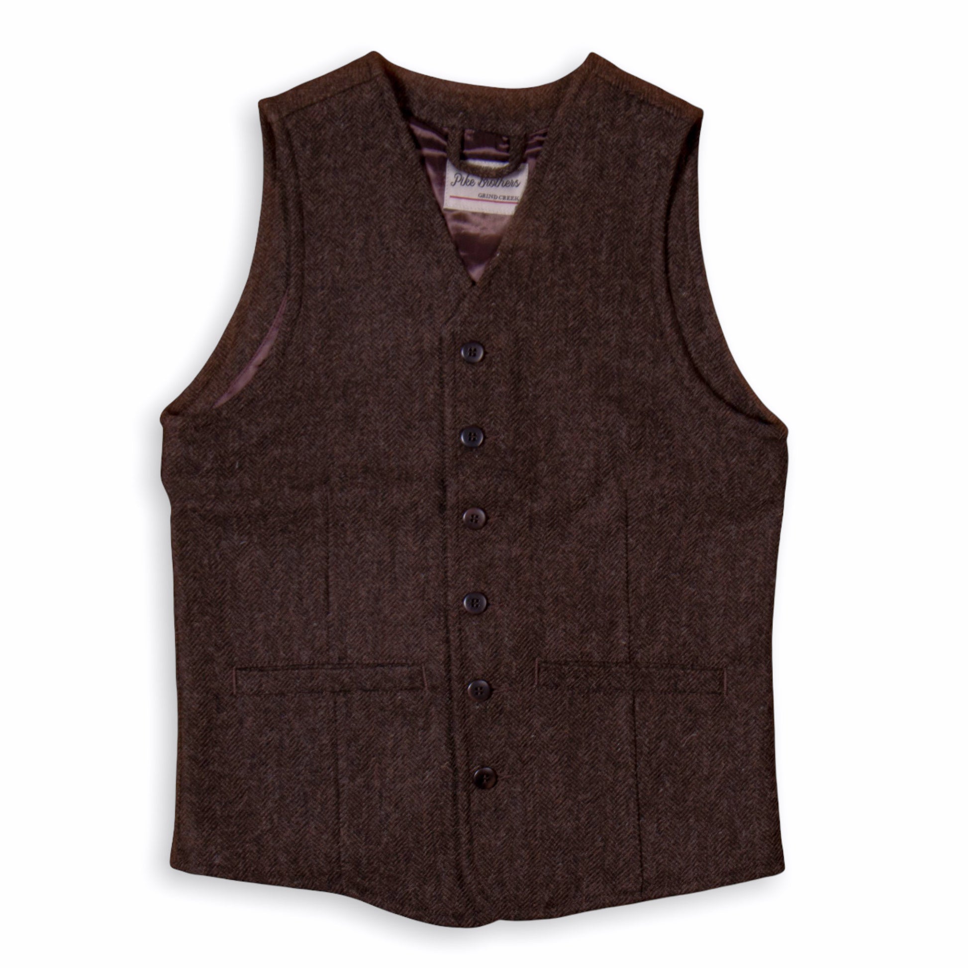 1905 hauler vest wool brown flat