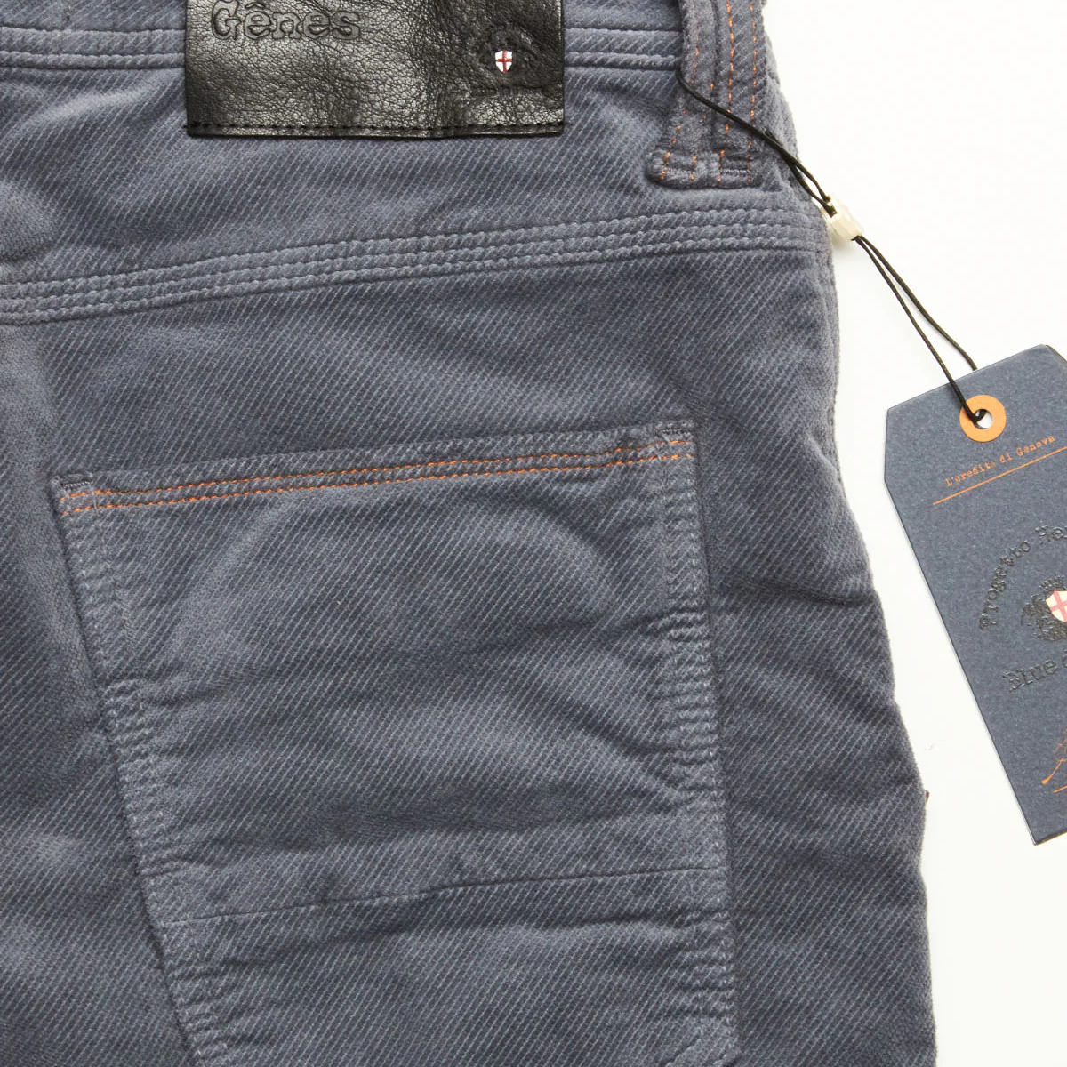Blue de Genes Paulo Molenari Velour grey pocket