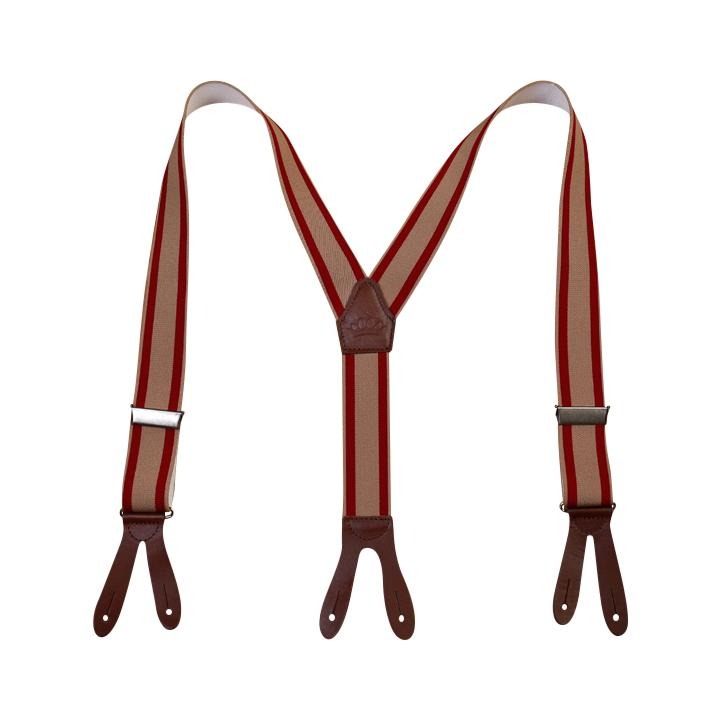 1937 Heavy Duty Braces - Red / Khaki - L'Atelier 