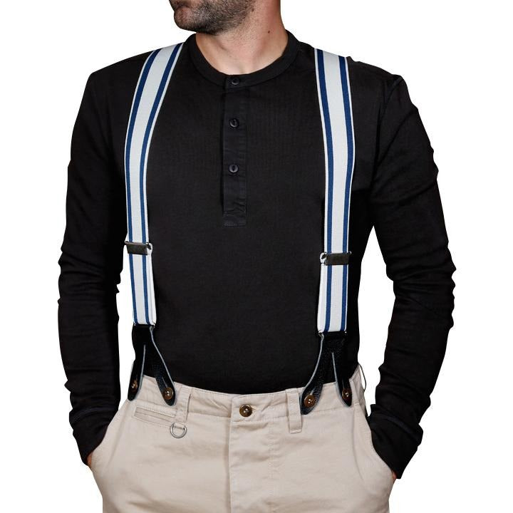 1937 Heavy Duty Braces - Navy / Off-White - L'Atelier 