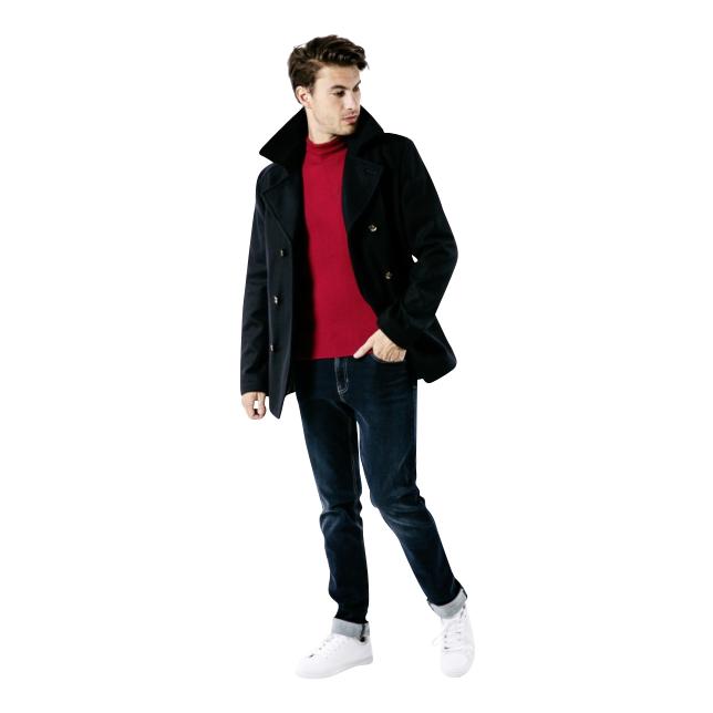 St. Hilaire Wool Peacoat - Dark Navy - L'Atelier 