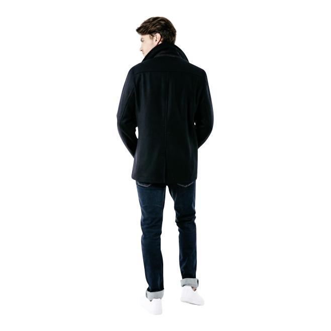 St. Hilaire Wool Peacoat - Dark Navy - L'Atelier 