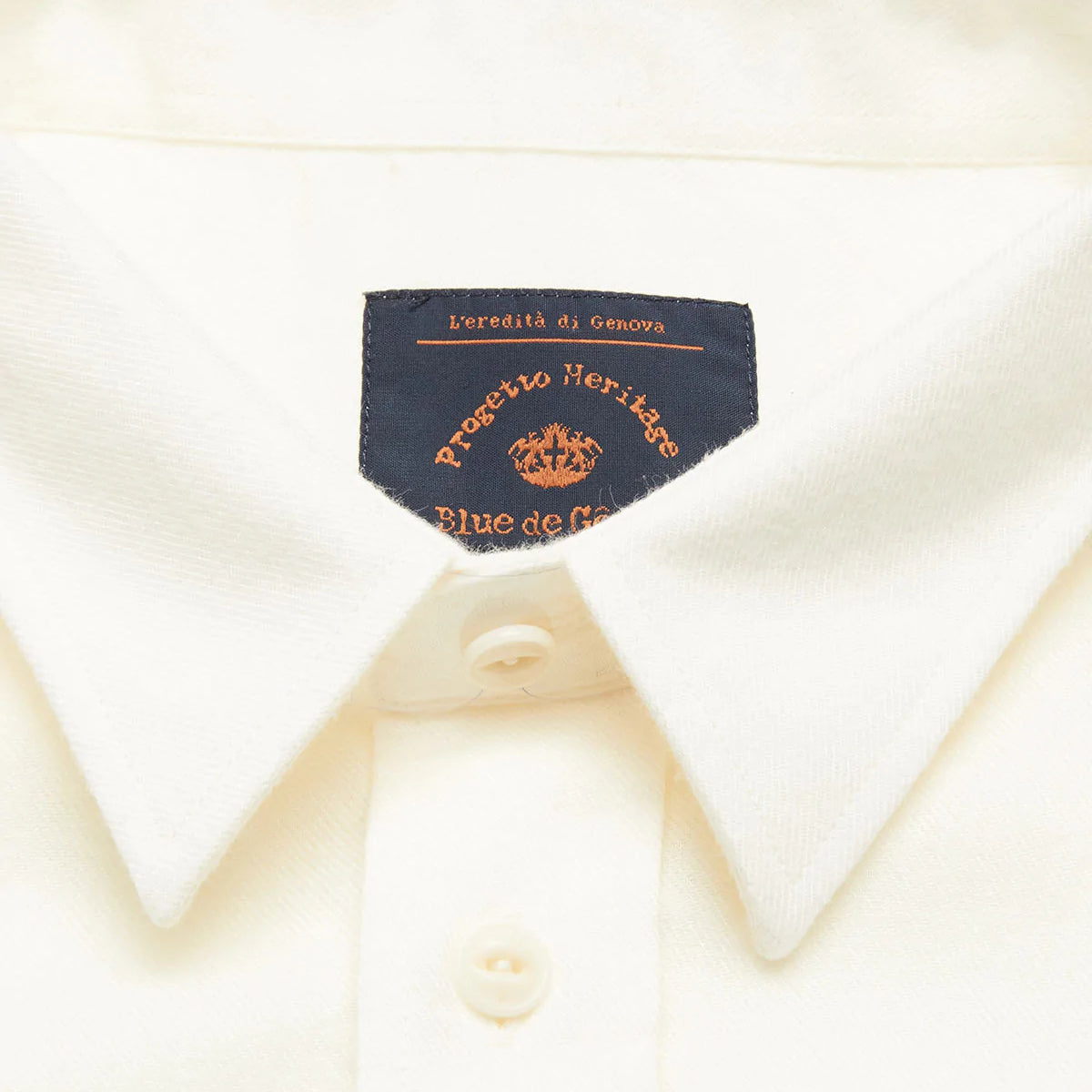 Blue de Genes Zamboni Hudson Solid Shirt collar