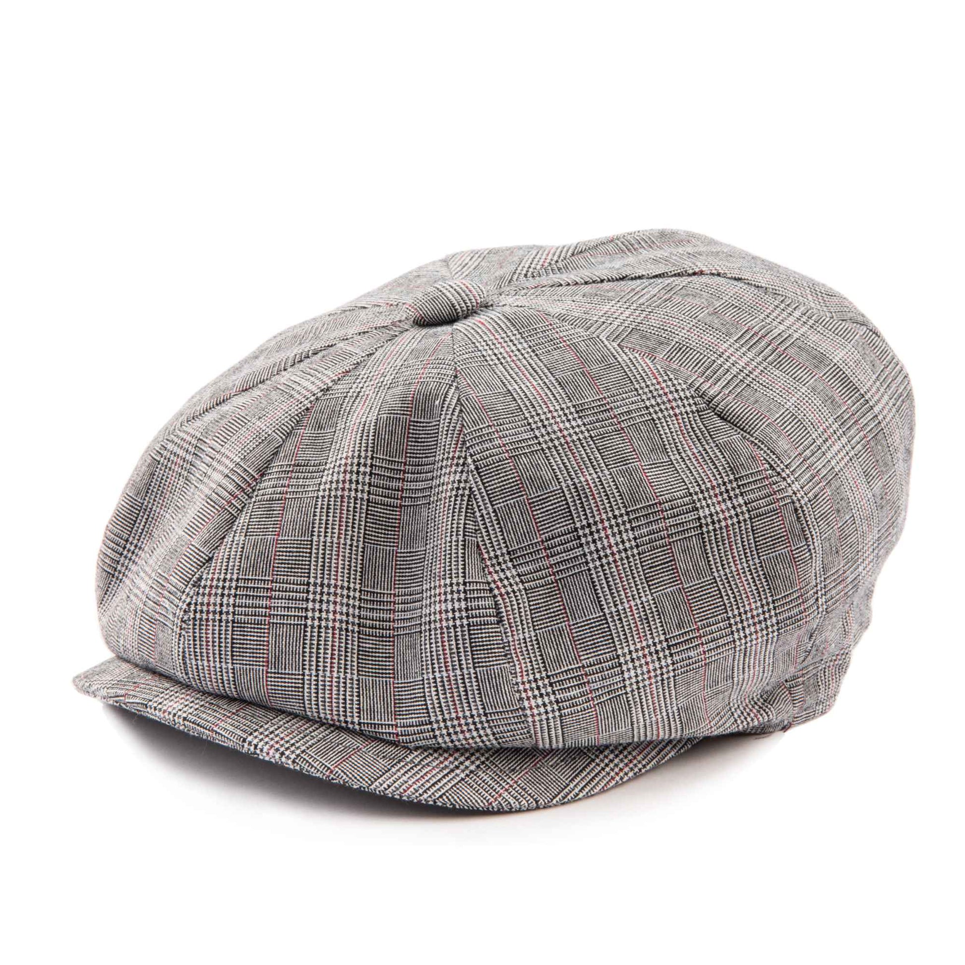 Gatsby Cap Cotton Check Grey - Main Image