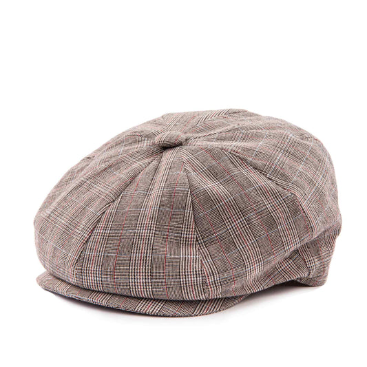 Gatsby Cap Cotton Check - Braun