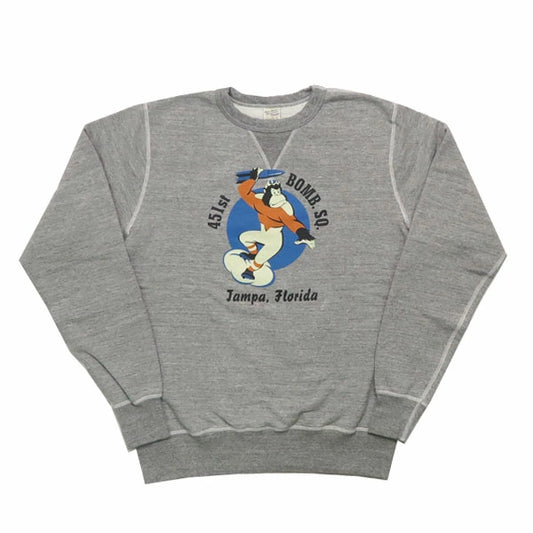 Crew Neck "451st Bomb.SQ" BR69065 - Heather Grey