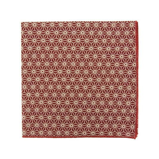 Japanese Asanoha Burgundy Pocket Square